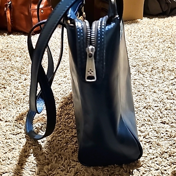 Patricia Nash Vintage Leather Rosedale Tote Caribbean Blue Purse - Picture 7 of 13